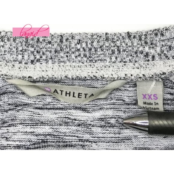 Athleta Blissful Sharkbite Sweatshirt Grey Heather Zippers High-Low Edgy Sweater - Picture 7 of 9